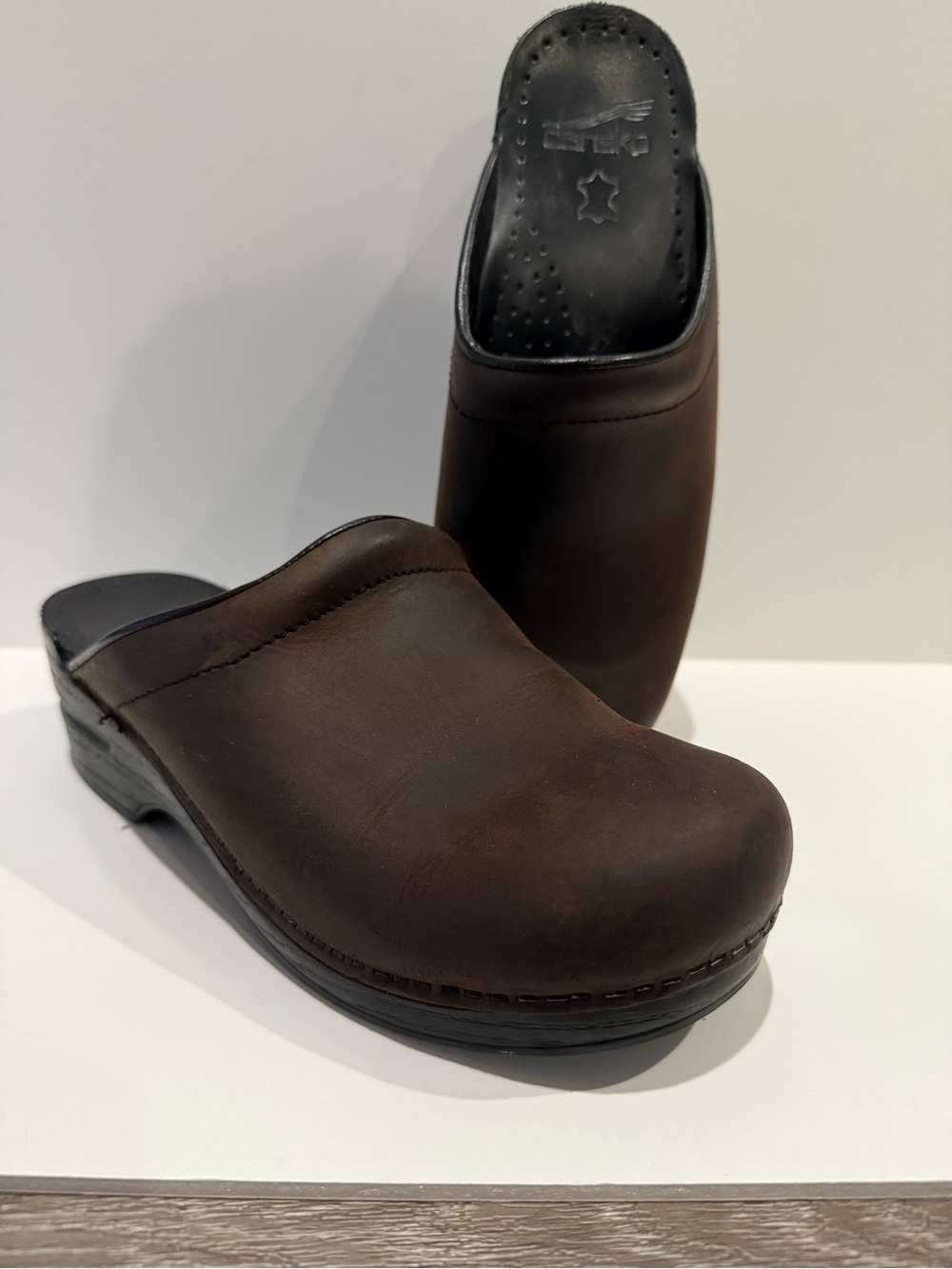 Dansko Sonja Mule in Antique Brown Oiled Leather, size 37